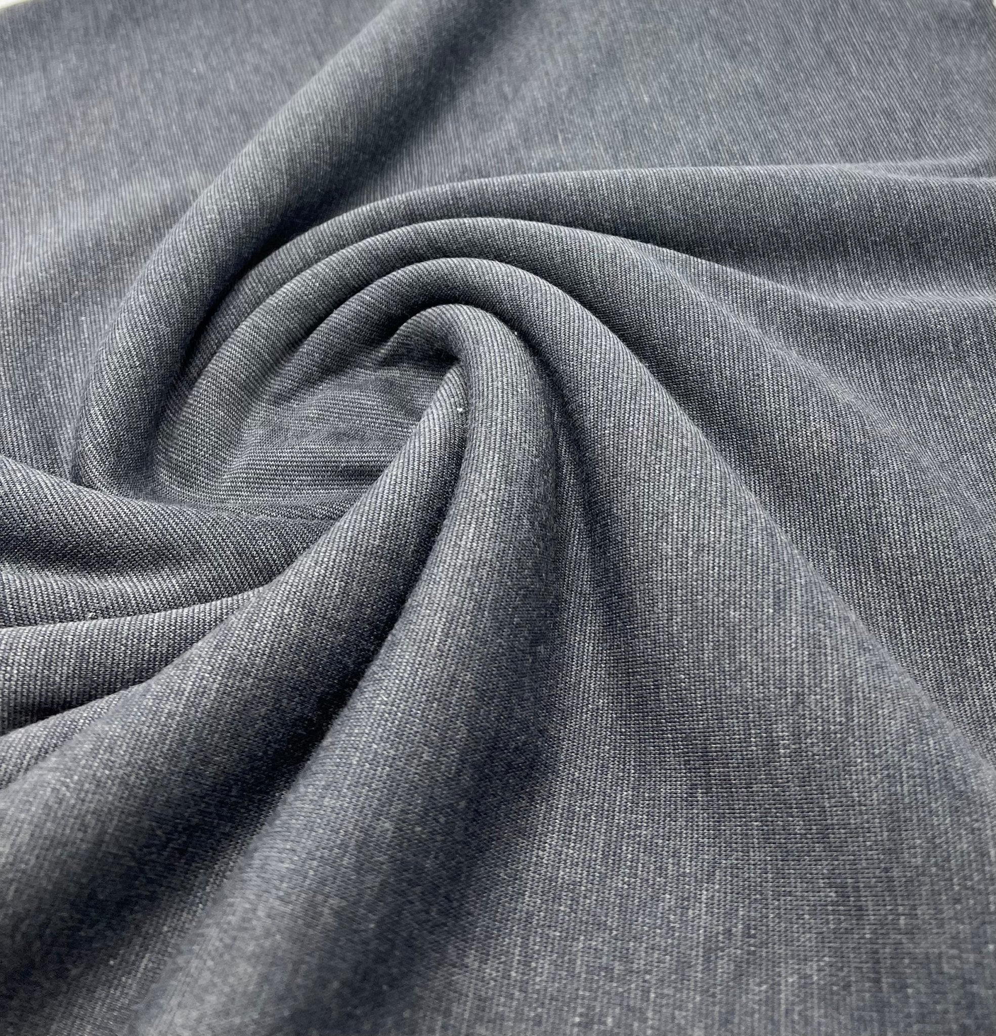 Plain Charcoal Grey Ponte 4 Way Stretch Fabric - T9 Fabrics